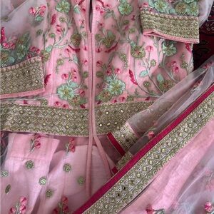 Pink Floral Embroidered Dress